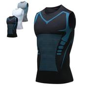 Men's Compression Shirt, Shape Wear Shirt Men,New Version Ionic Shaping Sleeveless Vest, V2 Perfect Body Shape for Men(Black,5XL)