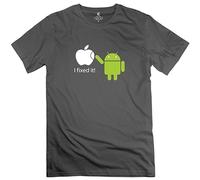 Men's Cool Android Robot Fix Logo Design Men T-Shirts Grey L