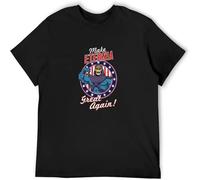 Men's Cotton Shirt Make Eternia Great Again Twin Needle Sleeves and Hem Black S
