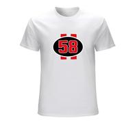 Men's Couple Light Camisa Red Men Sic Marco Simoncelli 58 Straight Tee Shirt Cotton Hipster Mens T-Shirts White XL