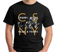 Men's Crosby Stills Nash & Young - Csny Band Handsome Minority Sports Competition Pattern Youth T-Shirt Black L