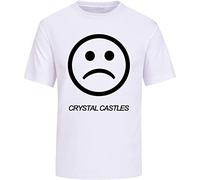 Men's Crystal Castles Sad Face Unisex Tee T-Shirts White 3XL