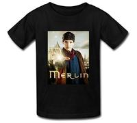 Men's Custom Merlin Colin Morgan T Shirt 100% Cotton Casual Tops Tees Black XL