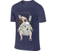Men's Customized Fashion Tees Funny-Pug What are You Looking at Tshirt Manches Courtes(3X-Large)