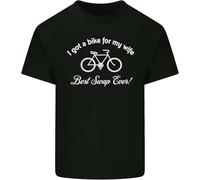 Men's Cycling I Got a Bike for My Wife Cyclist Mens Cotton T-Shirt Tee Top Manches Courtes(3X-Large)