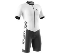 Men's Cycling Skinsuit Gel Padded,Triathlon Suit Men’s - Quick Dry, Breathable, Trisuit for Swimming, Cycling, Running, Duathlon (Blanc,M)