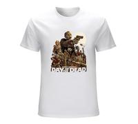Men's Day of The Dead George Romero 70S Retro Vintage Horror Movie Graphic Tee T-Shirts White XL