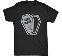 Men's Dead Inside Tshirt Funny Halloween Party Coffin Graphic Novelty Tee T-Shirt Balck Manches Courtes(X-Large)