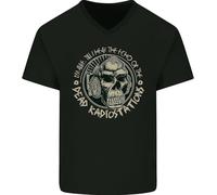 Men's Dead Radio Stations Punk Music Rock Guitar Mens V-Neck Cotton T-Shirt Balck Manches Courtes(XX-Large)