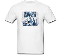 Men's Deadliest Catch T Shirt Fashion Retro Clothing Round Neck Tops Tees White M