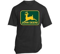 Men's Distressed Retro, Logo, John, Deere,Unisex Black T-Shirts Black M