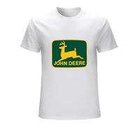 Men's Distressed Retro, Logo, John, Deere,Unisex T-Shirts White M