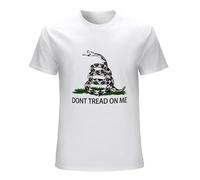 Men's Dont Tread on Me Gadsden Flag Rattle Snake Tee Shirt T-Shirts White M