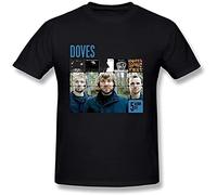 Men's Doves Band T-Shirt O-Neck Funny Tee Short Sleeve Black L
