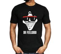 Men's Dr. Feelgood Logo T-Shirt 1970'S Retro Adult Kids Tee Top New Black(Large)