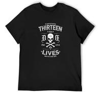 Mens Dragstrip Clothing 13 Lives Born to Raise Hell Biker Hot Rod Tattoo T Shirt Men Fashion Tees Black 3XL