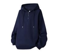 Men's Drop Shoulder Half Zip Hoodie Casual Long Sleeve Pullover Solid Sweat