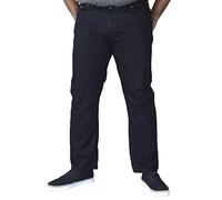 Mens Duke London Nouveau élastique Taille Denim Grande Taille Jeans Noirs W42- L30