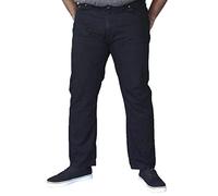 Mens Duke London Nouveau élastique Taille Denim Grande Taille Jeans Noirs W50 - L30