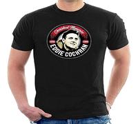 Men's Eddie Cochran Art Black T-Shirt Classic Cool Tee Size L