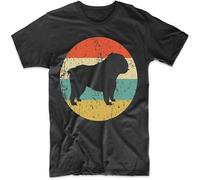 Men's English Bulldog Shirt Retro English Bulldog Men's T Shirt Dog Icon Tees Black XL