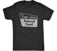 Men's Enjoy Your National Forest Funny Outdoor Vintage Camping Mountains T-Shirt Balck Manches Courtes(XX-Large)