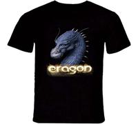Men's ERAGON Christopher PAOLINI Book Saga Inspired Dragons Tee Round Neck Unisex Tops Men's 100% Cotton Short Sleeve T Shirts Black S