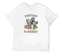 Men's Everyday is Caturday Cute Cats Kitten Kawaii T-Shirts White S