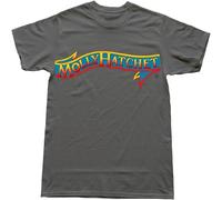 Men's Fans Screw Neck Molly Hatchet T-Shirt Fit Casual Graphic Short Sleeve Tops Grey 3XL