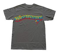Men's Fans Screw Neck Molly Hatchet T Shirt Grey Grey S