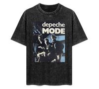 Men's Fashion Antique Wash Shirt Depeches Modes Unisex Antique Wash T-Shirts Black XXL