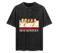 Men's Fashion Antique Wash Shirt Desperate Housewives Unisex Antique Wash T-Shirts Black 3XL