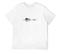 Men's Fashion My Heart for Music & Nature Shirt Design Music Funny Nature Guitar Art Musician Cotton Camiseta Men T-Shirts White S