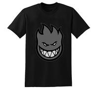 Mens Fashion Printing Letters Spitfire Skateboard Sitcoms T-Shirt Graphic Black Tee S-3XL Black M