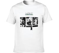 Men's Fashion T Shirts Genesis - The Lamb Lies Down - Twin Needle Sleeves and Hem White Manches Courtes(Large)