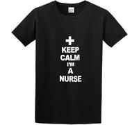 Men's Fashion T Shirts Keep Calm I'm A Nurse Funny Cool Carefully Designed, Every Design is Just Right Black Manches Courtes(3X-Large)