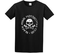 Men's Fashion T Shirts Rebel Motorcycle Club Skull & Pistons Carefully Designed, Every Design is Just Right Black Manches Courtes(Small)