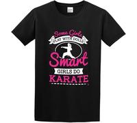 Men's Fashion T Shirts Some Girls Play with Dolls Smart Girls Do Karate Cool and Breathable Black Manches Courtes(Medium)