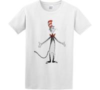 Men's Fashion T Shirts The Cat in The Hat Knows A Lot About That! Button Closure White Manches Courtes(Medium)