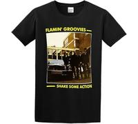 Men's Flamin' Groovies Shake Some Action T-Shirt Print Tees Short Sleeve O Neck Manches Courtes(Medium)