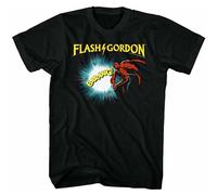 Men's Flash Gordon Barang Caped Space Hero Vintage Comic Book Punch Tee T-Shirts Black XXL