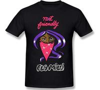 Men's Flo Milli Mens Basic Cotton Short Sleeve Graphic Novelty Fashion Tee Tops T-Shirts Black M