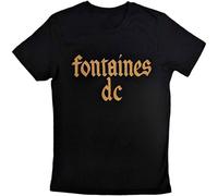 Mens Fontaines D C Gothic Band Logo Fashion Graphic T Shirt Black XL