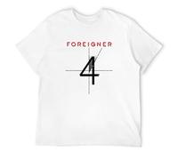 Men's Foreigner 4 Studio Album Cover Art 80S Concert Tour Top T-Shirts White L