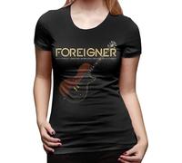 Men's Foreigner T Shirt Womens Shirt Short Sleeve Tee Men's T Shirt Fashion Casual Cool Tee Shirts Black M