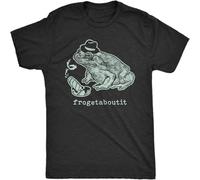 Men's Frogetaboutit Tshirt Funny Italian Mafia Frog Sarcastic Graphic Novelty Tee T-Shirt Black 3XL