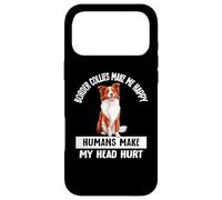 Mens Funny Humans Hurt My Head Happy Red Border Collie Lover Coque pour iPhone 17 Pro Max