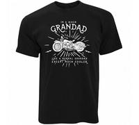 Mens Funny Motorcycle T Shirt I'm A Biker Grandad Like Normal But Cooler Tshirt Black Manches Courtes(3X-Large)