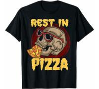 Men's Funny Pizza Gift Cool Rest in Pizza Fashion Tee T-Shirt T-Shirt Black M