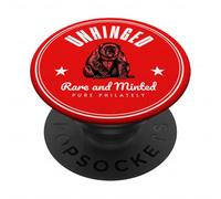 Mens Funny Pun Unhinged Rare Mint Philately Stamp Collectors PopSockets PopGrip Adhésif
